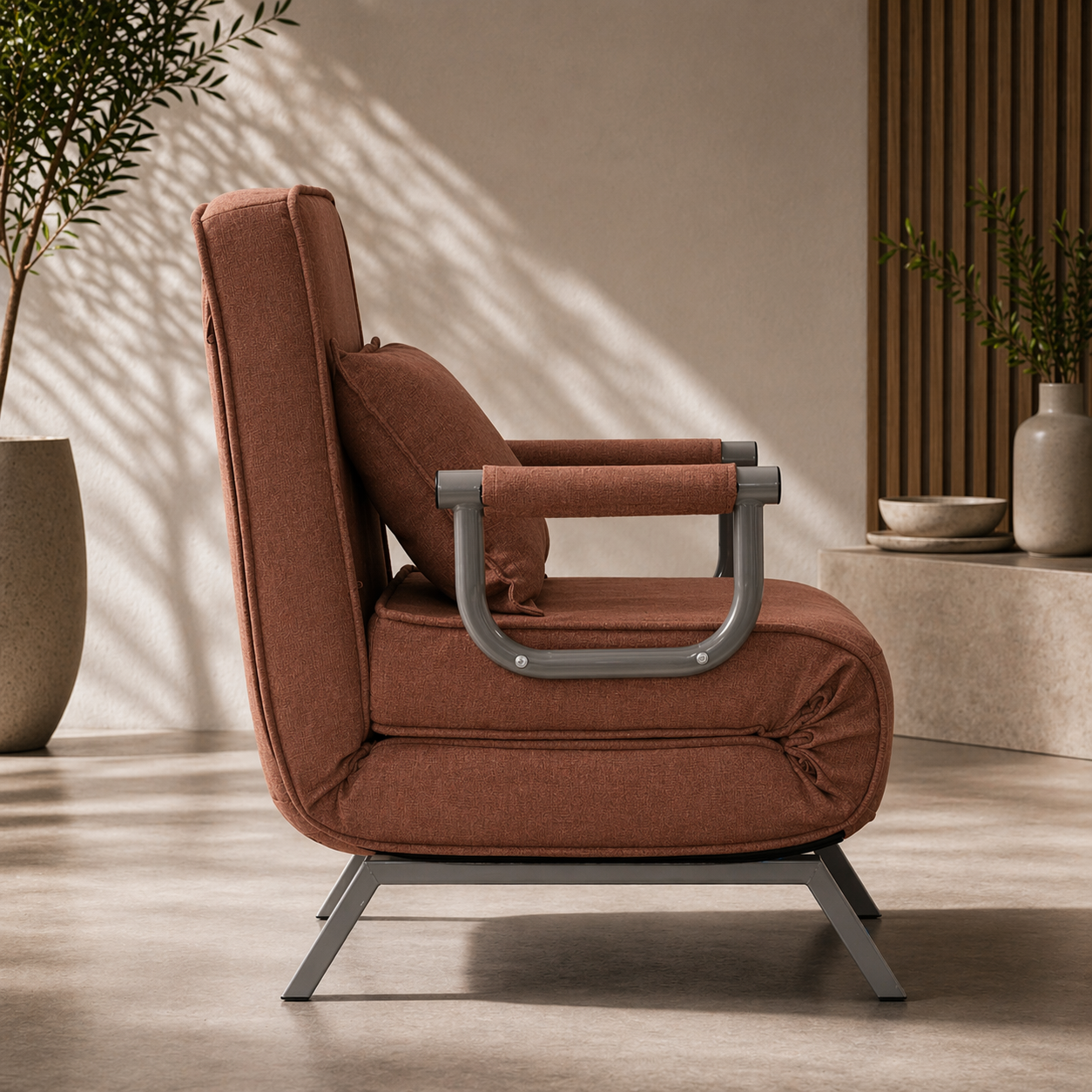 Makika Schlafsessel Schlafsofa Ted klappbar in Braun | MA Trading