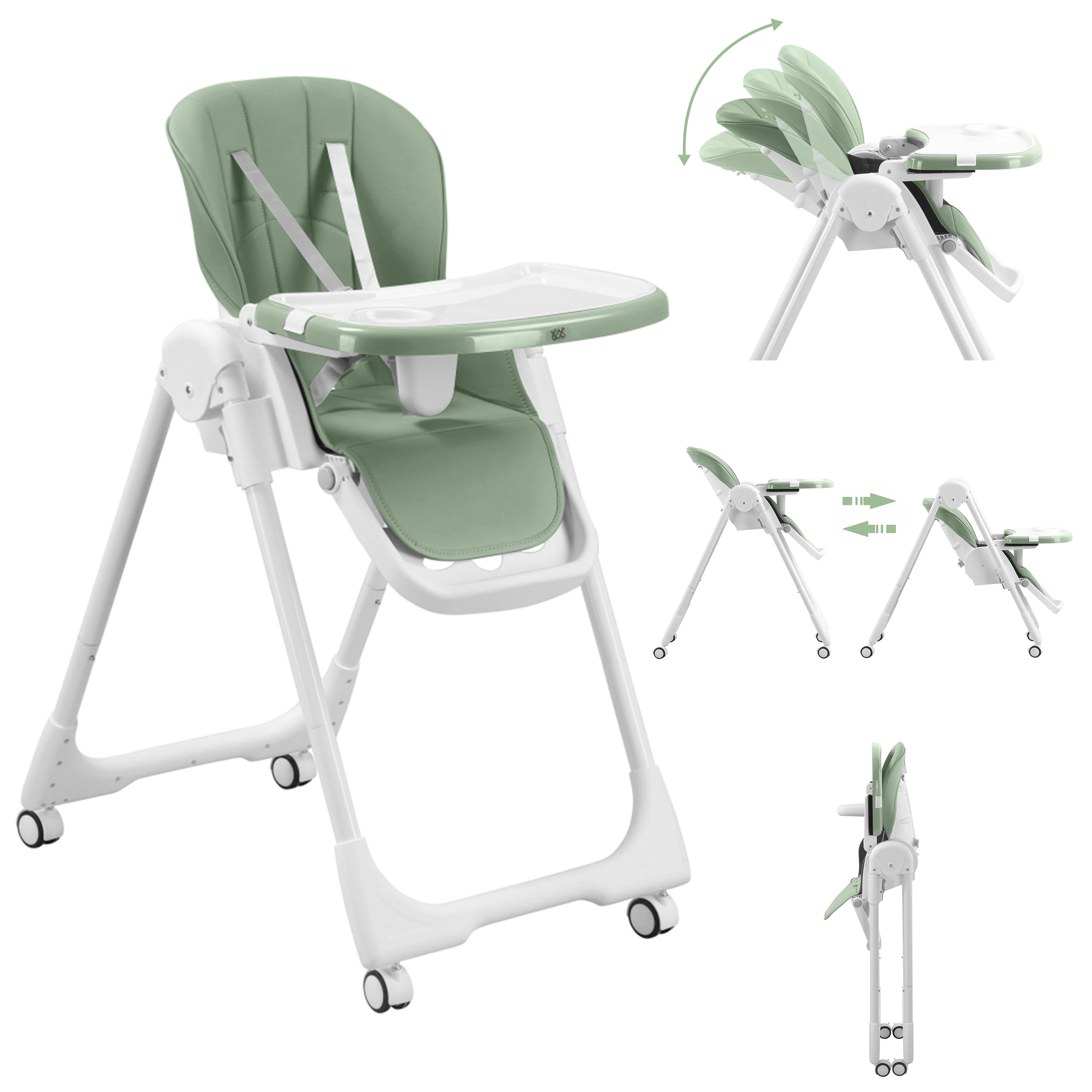Baby Vivo Design Kinderhochstuhl aus Kunststoff - Tippy in Cool Mint | MA Trading