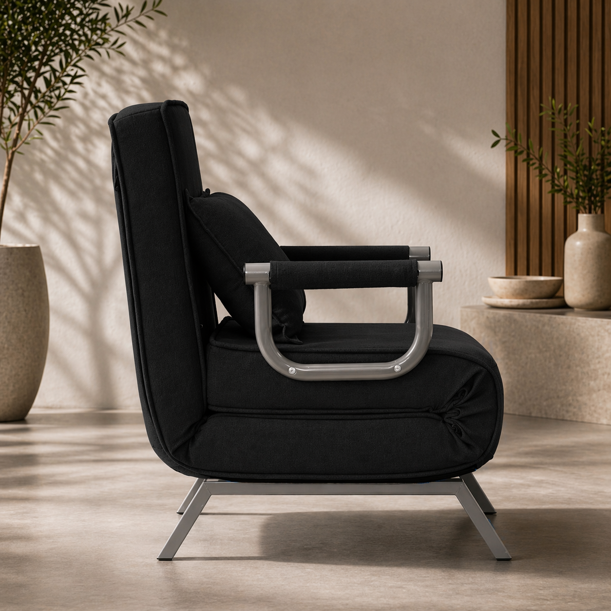 Makika Schlafsessel Schlafsofa Ted klappbar in Schwarz | MA Trading