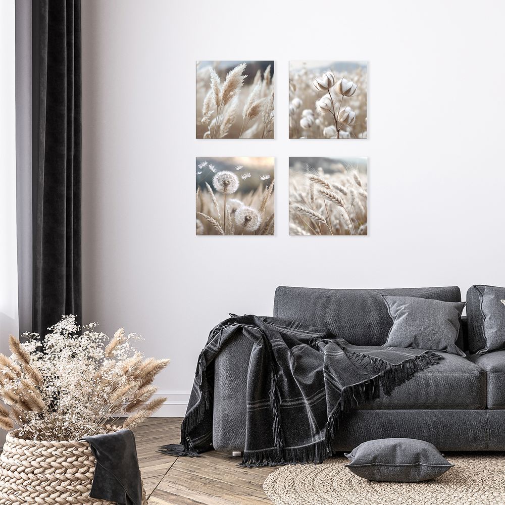 Bild aus Glas 30x30 cm / Wandbild quadratisch natur