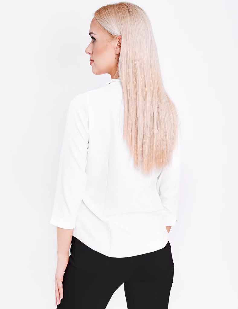 Damen Kelchkragenbluse 1205, Farbe: Weiß