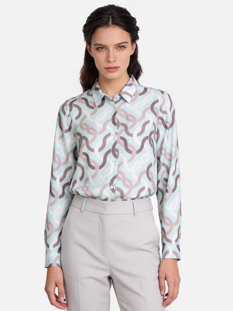 Bluse mit Wellenmuster, Farbe: Mintgrün