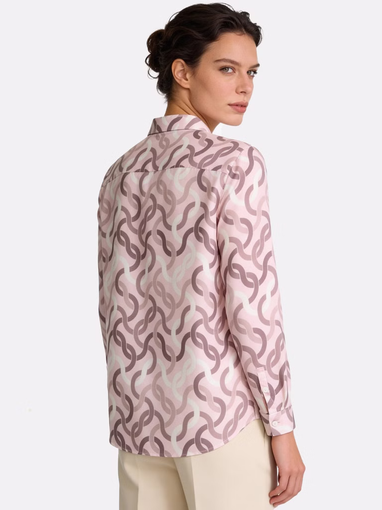 Bluse mit Wellenmuster, Farbe: Rosa