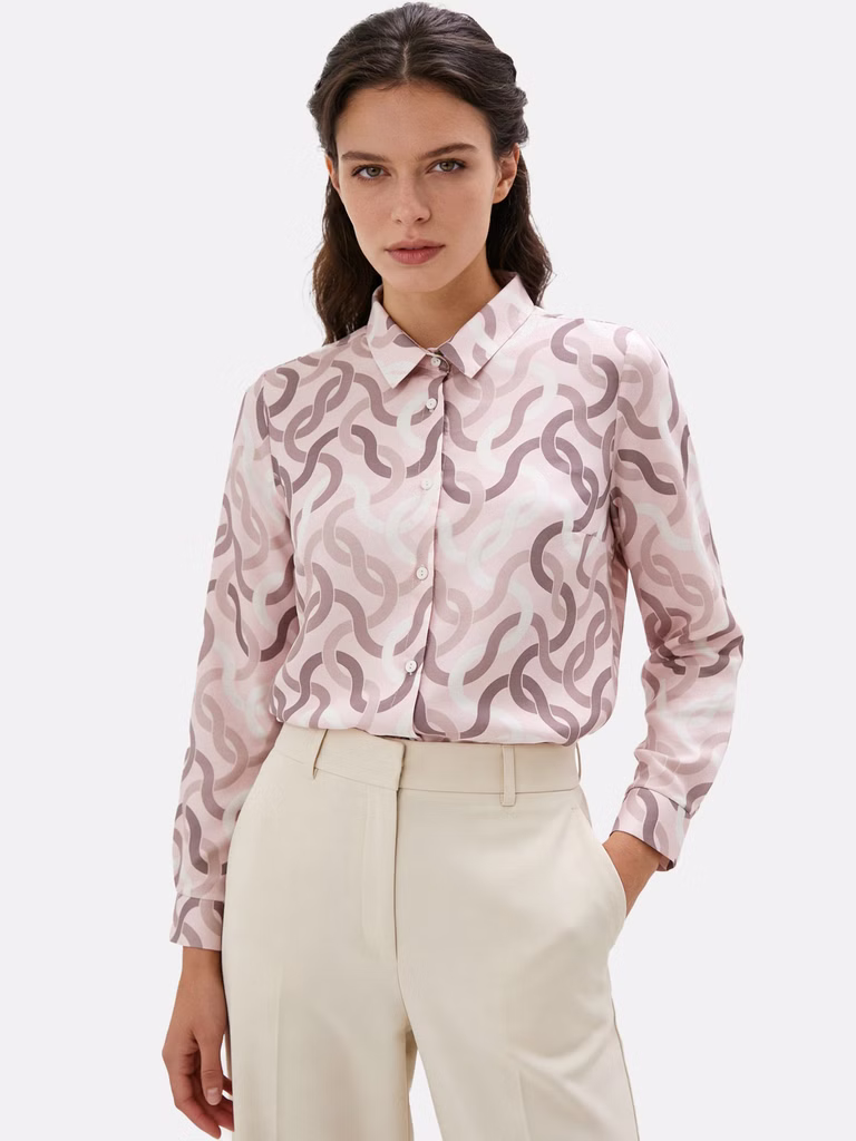 Bluse mit Wellenmuster, Farbe: Rosa