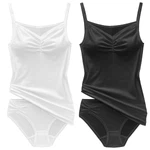 Damen Unterwäscheset mit Raffung - Trägertop und Midi-Slip Damen Unterwäscheset mit Raffung - Trägertop und Midi-Slip