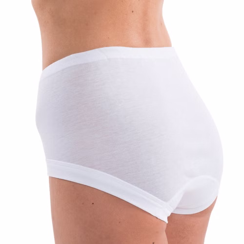 Damen high-waist hochgeschlossene Slip Hüftslip weiß Rückansicht Damen high-waist hochgeschlossene Slip Hüftslip weiß Rückansicht