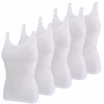 Damen Achselhemd Tank Top Unterhemd weiß 5er pack Damen Achselhemd Tank Top Unterhemd weiß 5er pack