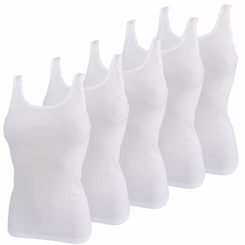 Damen Achselhemd Tank Top Unterhemd weiß 5er pack Damen Achselhemd Tank Top Unterhemd weiß 5er pack