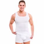 Herren Tank Top mit rechteckigem Ausschnitt weiß Herren Tank Top mit rechteckigem Ausschnitt weiß
