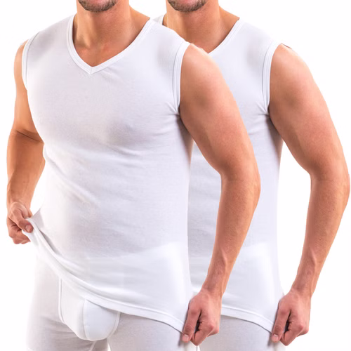 Herren Business Muskelshirt mit V-Ausschnitt 2er Pack Herren Business Muskelshirt mit V-Ausschnitt 2er Pack