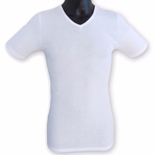 Herren kurzarm Shirt V-Ausschnitt weiß Herren kurzarm Shirt V-Ausschnitt weiß