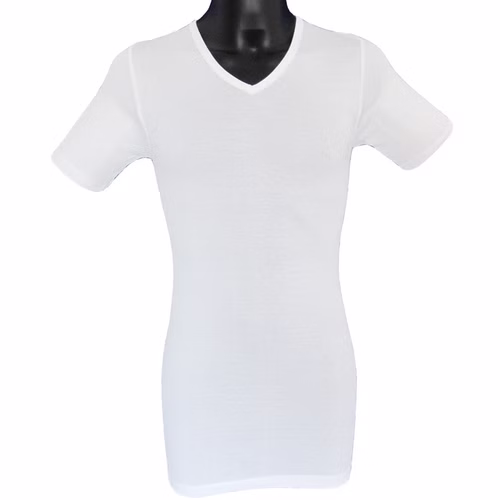 Extralanges Herren kurzarm Shirt V-Ausschnitt weiß Extralanges Herren kurzarm Shirt V-Ausschnitt weiß