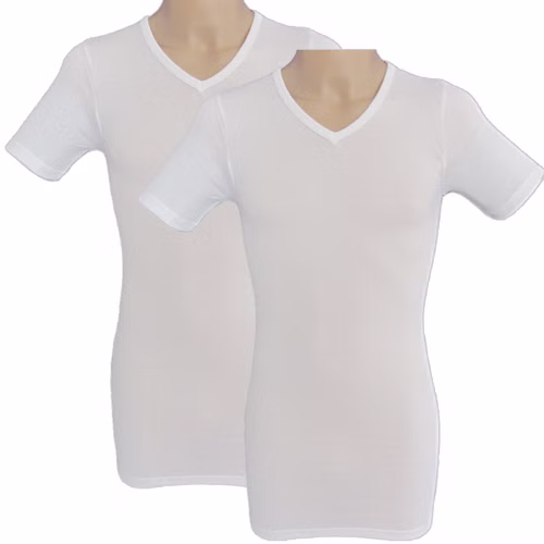 Extralanges Herren kurzarm Shirt weiß 2er Extralanges Herren kurzarm Shirt weiß 2er