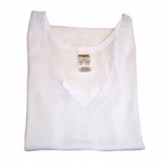 HERMKO 1732599 Damen Longshirt mit Spitzenabschluss am V-Ausschnitt