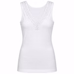 Damen Longshirt mit Spitze in weiß KI Damen Longshirt mit Spitze in weiß KI
