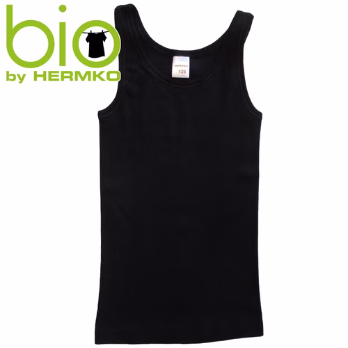 2000-schwarz-bio.jpg HERMKO 2000 3er Pack Mädchen Unterhemd aus Bio-Baumwolle