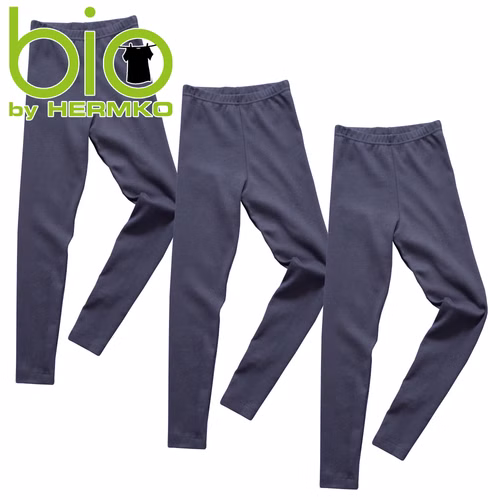 2720-marine-3er-bio.jpg HERMKO 2720 3er Pack Kinder Legging unisex aus Bio-Baumwolle