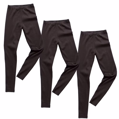 2720-schwarz-3er.jpg HERMKO 2720 3er Pack Kinder Legging unisex aus Bio-Baumwolle