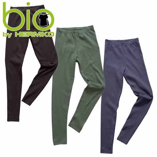2720-smo-3er-bio.jpg HERMKO 2720 3er Pack Kinder Legging unisex aus Bio-Baumwolle