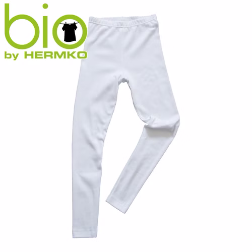 2720-weiss-bio.jpg HERMKO 2720 3er Pack Kinder Legging unisex aus Bio-Baumwolle