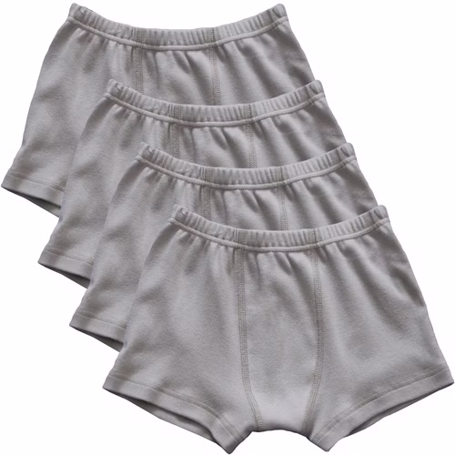 2900-grau-4er.jpg HERMKO 2900 4er Pack Knaben Pant mit Bein aus Bio-Baumwolle