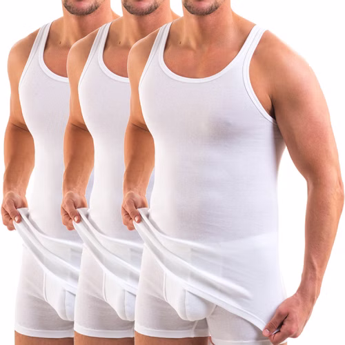 Herren Tank Top weiß 3er Pack Herren Tank Top weiß 3er Pack