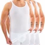 Extralanges Herren Unterhemd Rundhals weiß 3er Pack Extralanges Herren Unterhemd Rundhals weiß 3er Pack