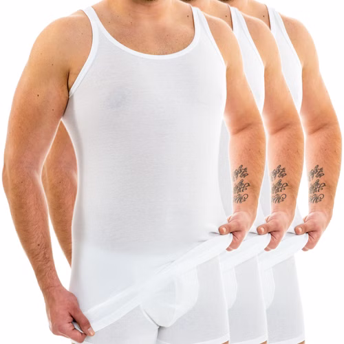 Extralanges Herren Unterhemd Rundhals weiß 3er Pack Extralanges Herren Unterhemd Rundhals weiß 3er Pack