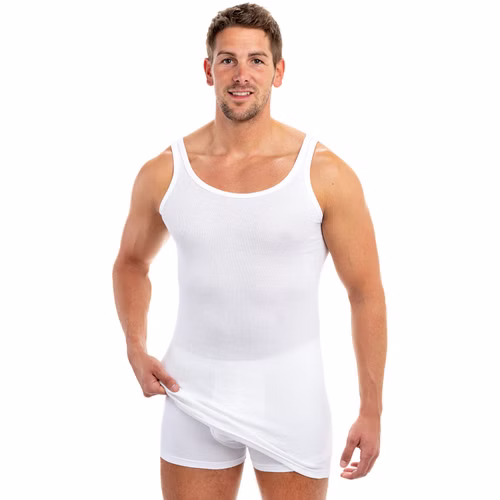 Extralanges Herren Unterhemd Rundhals weiß 3er Pack Extralanges Herren Unterhemd Rundhals weiß 3er Pack