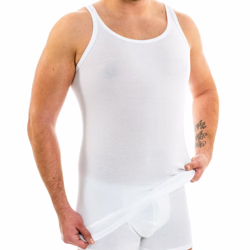 Extralanges Herren Unterhemd Rundhals weiß 3er Pack Extralanges Herren Unterhemd Rundhals weiß 3er Pack
