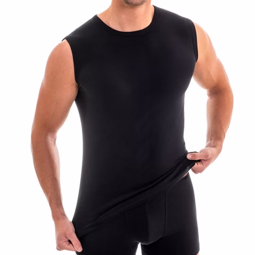 Herren Muskelshirt Rundhals-Ausschnitt schwarz Herren Muskelshirt Rundhals-Ausschnitt schwarz
