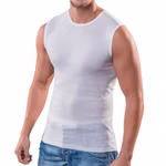 Herren Muskelshirt Rundhals weiß Herren Muskelshirt Rundhals weiß