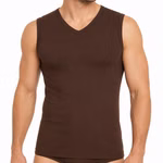 Herren Muskelshirt V-Neck braun