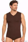Herren Muskelshirt V-Neck braun
