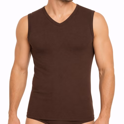 Herren Muskelshirt V-Neck braun Herren Muskelshirt V-Neck braun