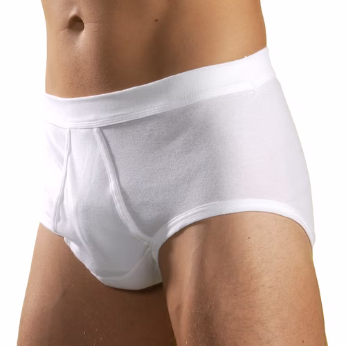 3240-weiss2.jpg HERMKO 3240 3er Pack Herren Slip mit Eingriff mit Weichbund aus Bio-Baumwolle