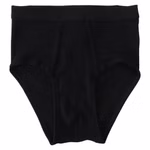 Herren Slip mit Eingriff Doppelripp schwarz vorne Herren Slip mit Eingriff Doppelripp schwarz vorne