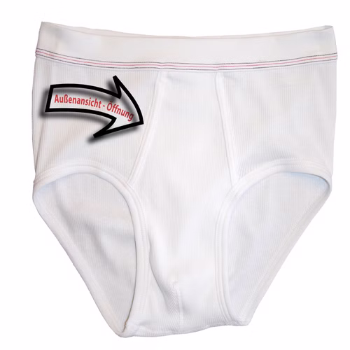Herren Slip Außenansicht Öffnung weiß Herren Slip Außenansicht Öffnung weiß