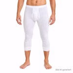 Herren 3/4-lange Unterhose Bio-Baumwolle Weiß KI Mann Herren 3/4-lange Unterhose Bio-Baumwolle Weiß KI Mann