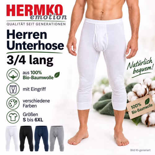 Herren 3/4-lange Unterhose Bio-Baumwolle Plakat KI Herren 3/4-lange Unterhose Bio-Baumwolle Plakat KI