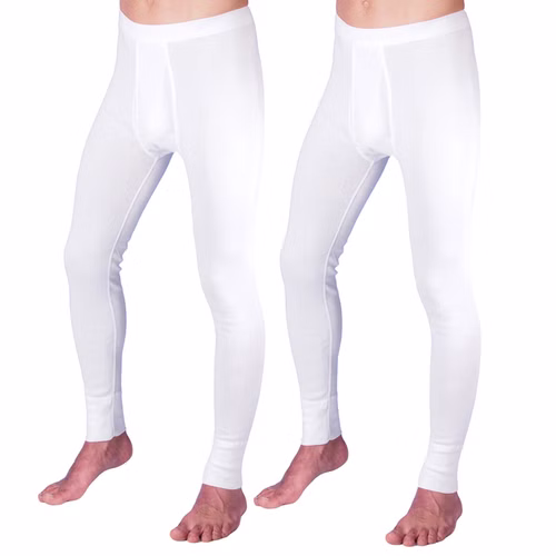 3540-2er.jpg HERMKO 3540 2er Pack Herren lange Unterhosen mit Eingriff mit Weichbund Bio-Baumwolle