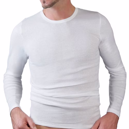 Herren langarm Shirt Rundhals weiß Herren langarm Shirt Rundhals weiß