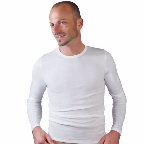 Herren langarm Shirt Rundhals weiß Herren langarm Shirt Rundhals weiß