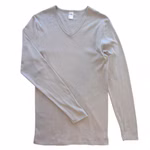 Herren langarm Shirt mit praktischem V-Ausschnitt aus 100% Bio-Baumwolle grau Herren langarm Shirt mit praktischem V-Ausschnitt aus 100% Bio-Baumwolle grau