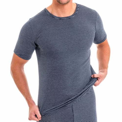 Herren Thermo kurzarm Shirt Rundhals Marine Ringel Herren Thermo kurzarm Shirt Rundhals Marine Ringel