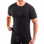 Herren kurzarm Shirt Rundhals schwarz