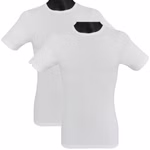Herren kurzarm Shirt Rundhals weiß