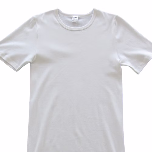 384710-weiss3.jpg HERMKO 384710 Extralanges Herren kurzarm Shirt mir Rundhals und Weichbund als Abschluss, 100% Bio-Baumwolle