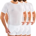 Herren extralanges kurzarm Shirt Rundhals weiß 3er Pack Herren extralanges kurzarm Shirt Rundhals weiß 3er Pack