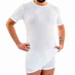Herren extralanges kurzarm Shirt Rundhals weiß Herren extralanges kurzarm Shirt Rundhals weiß